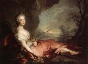 Jean Marc Nattier Marie Adelaide of France Represented as Diana Sweden oil painting artist